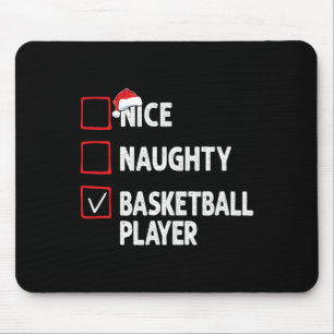 Nice Naughty Basketball Player Boys Weihnachtsmänn Mousepad
