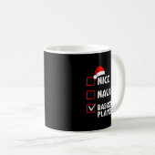 Nice Naughty Basketball Player Funny Christmas Lis Kaffeetasse (VorderseiteRechts)
