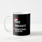 Nice Naughty Basketball Player Funny Christmas Lis Kaffeetasse (Links)