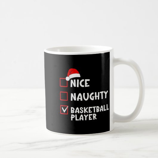 Nice Naughty Basketball Player Funny Christmas Lis Kaffeetasse (Rechts)