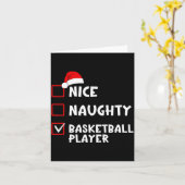Nice Naughty Basketball Player Funny Christmas Lis Karte (Gelbe Blume)