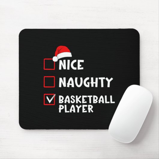 Nice Naughty Basketball Player Funny Christmas Lis Mousepad (Mit Mouse)
