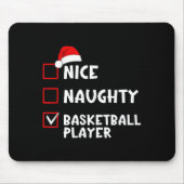 Nice Naughty Basketball Player Funny Christmas Lis Mousepad (Vorne)