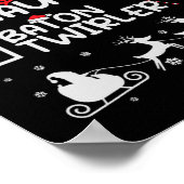 Nice Naughty Baton Twirler Majorette Christmas Lis Poster (Ecke)