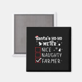 Nice Naughty Bauer Weihnachtsliste Weihnachtsmann Magnet (Vorderseite/Rückseite)