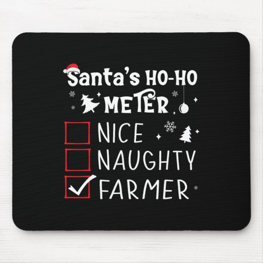 Nice Naughty Bauer Weihnachtsliste Weihnachtsmann Mousepad (Vorne)