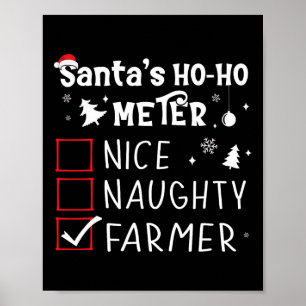 Nice Naughty Bauer Weihnachtsliste Weihnachtsmann  Poster