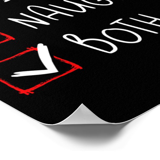 Nice Naughty Beide Weihnachtslisten Weihnachtsmann Poster (Ecke)