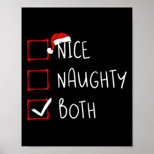 Nice Naughty Beide Weihnachtslisten Weihnachtsmann Poster