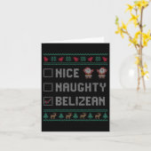 Nice Naughty Belizean Christmas Pajama Matching Karte (Gelbe Blume)