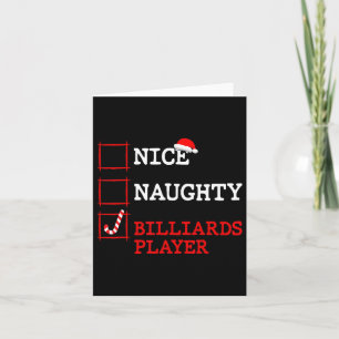 Nice Naughty Billiards Spieler Weihnachten Santa C Karte