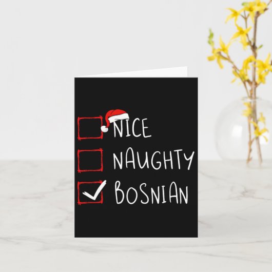 Nice Naughty Bosnian Weihnachten Bosnien und Herze Karte (Gelbe Blume)
