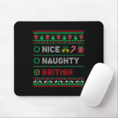 Nice Naughty British Christmas Checklist England Mousepad (Mit Mouse)