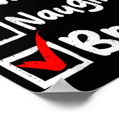 Nice Naughty Bruh Boys Funny Christmas List Family Poster (Ecke)