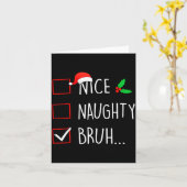 Nice Naughty Bruh Christmas Family Matching Karte (Gelbe Blume)