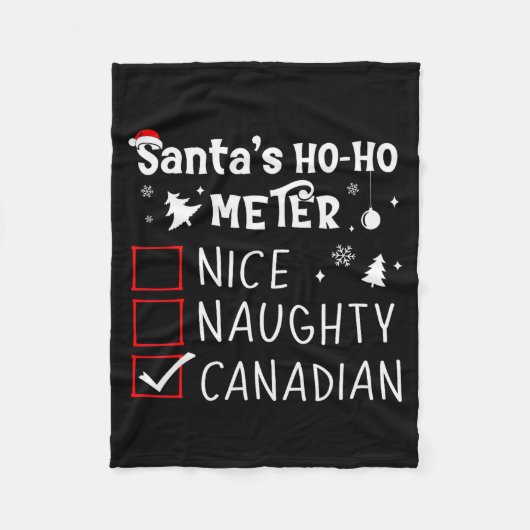 Nice Naughty Canadian Christmas List Santa Claus C Fleecedecke (Vorderseite)