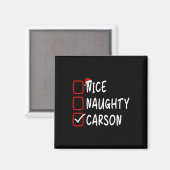 Nice Naughty Carson Personalisiert Name Christmas Magnet (Vorderseite/Rückseite)