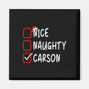 Nice Naughty Carson Personalisiert Name Christmas Magnet