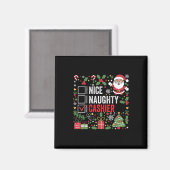 Nice Naughty Cashier Funny Christmas Weihnachtsman Magnet (Vorderseite/Rückseite)