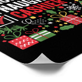 Nice Naughty Cashier Funny Christmas Weihnachtsman Poster (Ecke)