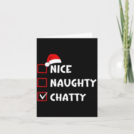 Nice Naughty Chatty Funny Christmas List  Karte (Vorderseite)