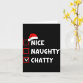 Nice Naughty Chatty Funny Christmas List  Karte (Gelbe Blume)