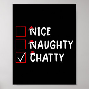 Nice Naughty Chatty Niedliche Weihnachten Poster