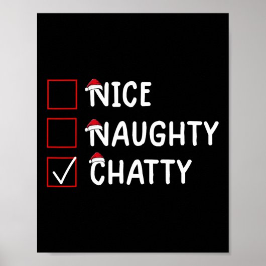 Nice Naughty Chatty Niedliche Weihnachten Poster (Vorne)