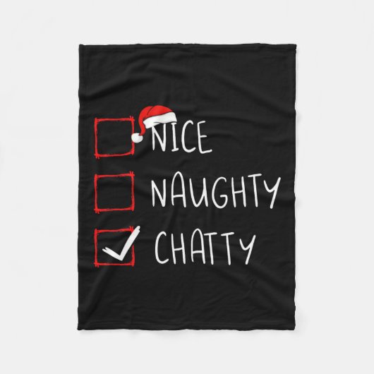 Nice Naughty Chatty Weihnachtsliste Xmas Santa Cla Fleecedecke (Vorderseite)