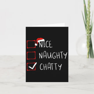 Nice Naughty Chatty Weihnachtsliste Xmas Santa Cla Karte
