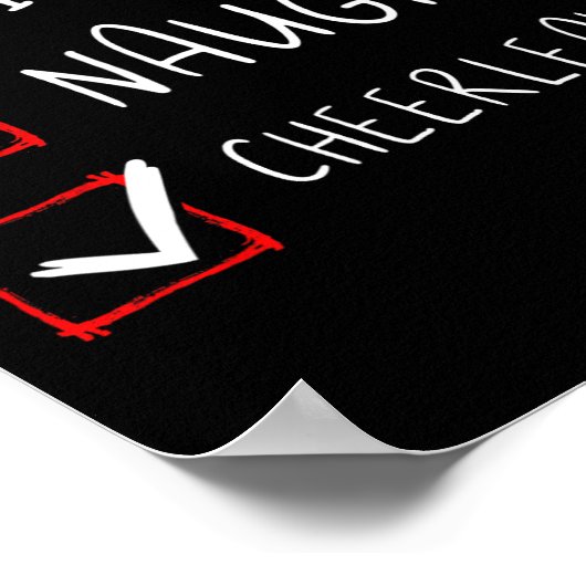 Nice Naughty Cheerleader List Christmas Santa Clau Poster (Ecke)