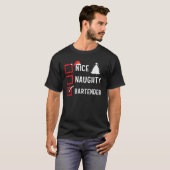 Nice Naughty Christmas Bartender Funny Holiday Cos T-Shirt (Vorne ganz)