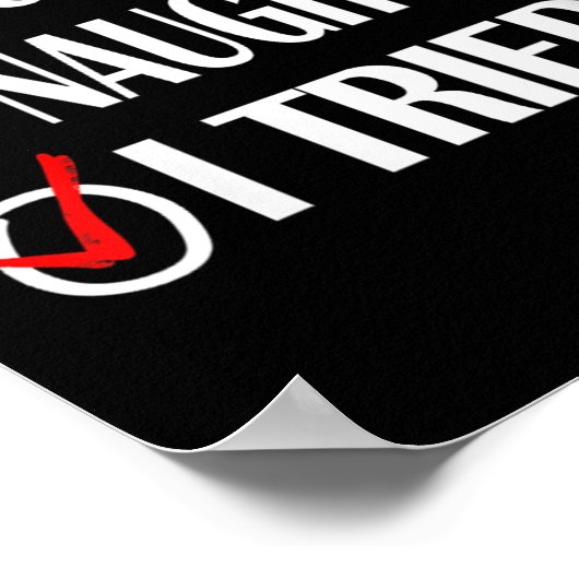 Nice Naughty Christmas Shirt I Tried Made Funny Xm Poster (Ecke)