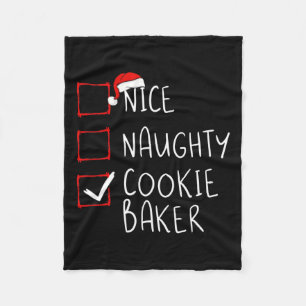 Nice Naughty Cookie Baker Weihnachtsliste Santa Cl Fleecedecke