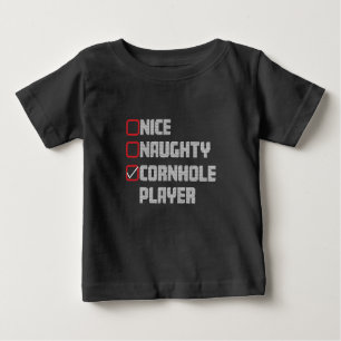 Nice Naughty Cornhole Player List Uggge Weihnachte Baby T-shirt