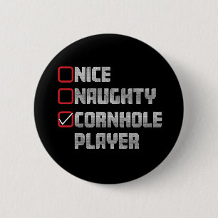 Nice Naughty Cornhole Player List Uggge Weihnachte Button