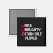 Nice Naughty Cornhole Player List Uggge Weihnachte Magnet (Vorderseite/Rückseite)