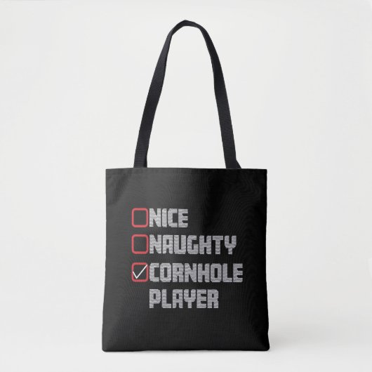 Nice Naughty Cornhole Player List Uggge Weihnachte Tasche (Vorderseite)