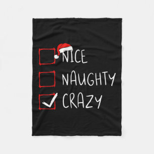 Nice Naughty Crazy Weihnachtsliste Xmas Weihnachts Fleecedecke