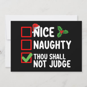 Nice Naughty, du sollst die Weihnachtsliste nicht Einladung