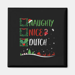 Nice Naughty Dutch Christmas Matching Weihnachtsma Magnet