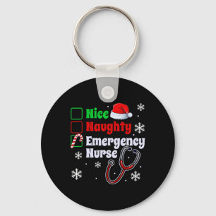 Nice Naughty Emergency Nurgency Weihnachten Weihna Schlüsselanhänger