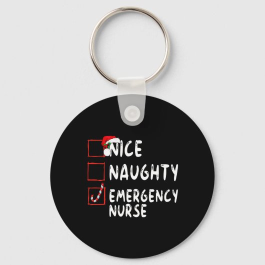 Nice Naughty Emergency Nurgency Weihnachtsliste Er Schlüsselanhänger (Vorderseite)