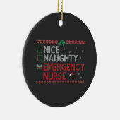 Nice Naughty Emergency Nurse Funny Ugly Xmas Gesch Keramik Ornament (Rechts)