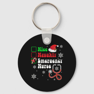 Nice Naughty Emergency Nurse List Weihnachten Weih Schlüsselanhänger