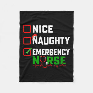 Nice Naughty Emergency Nurse Xmas Er Pflege Chris Fleecedecke