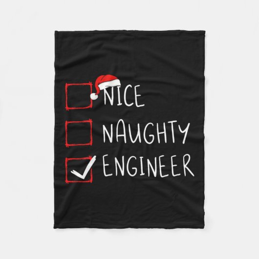 Nice Naughty Engineer Weihnachtsliste Weihnachtsma Fleecedecke (Vorderseite)