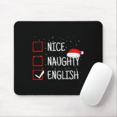 Nice Naughty English Christmas Checklist Funny Eng Mousepad (Mit Mouse)