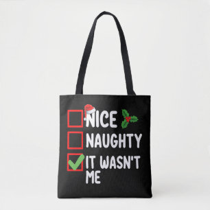 Nice Naughty Es war nicht ich Weihnachtsliste Fami Tasche