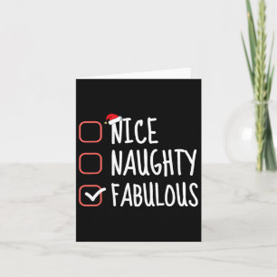 Nice Naughty Fabulous Funny Christmas List Santa C Karte